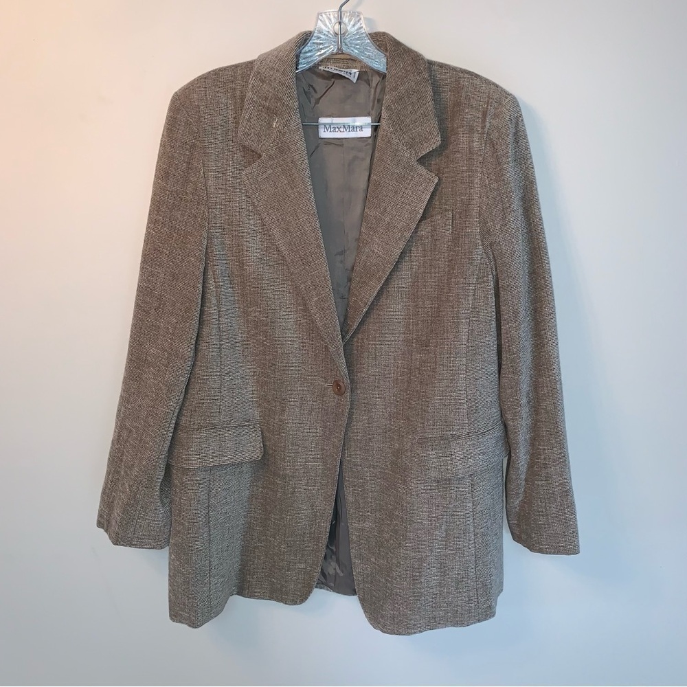 MaxMara Brown Blazer Classic Wool Blend 12